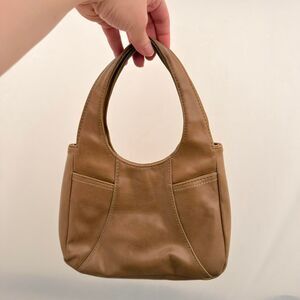Nine West Tan Boho Handbag Purse Vegan Leather Vintage 90's Y2K Minimalist Indie